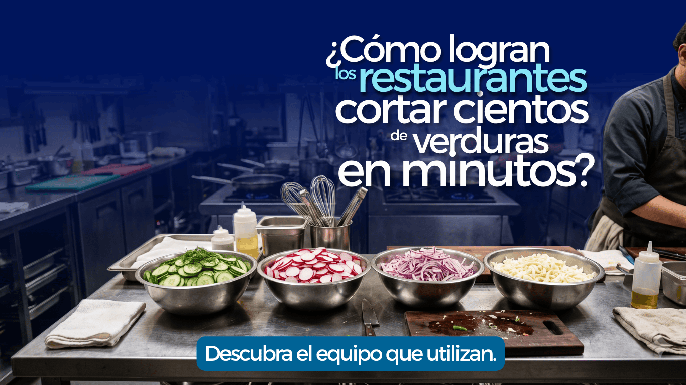 ¿Qué equipo utilizan los restaurantes para cortar verduras rápidamente?  